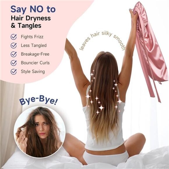 Momme Mulberry Silk Bonnet for Sleeping Women, Untangled Hair Care main image 4